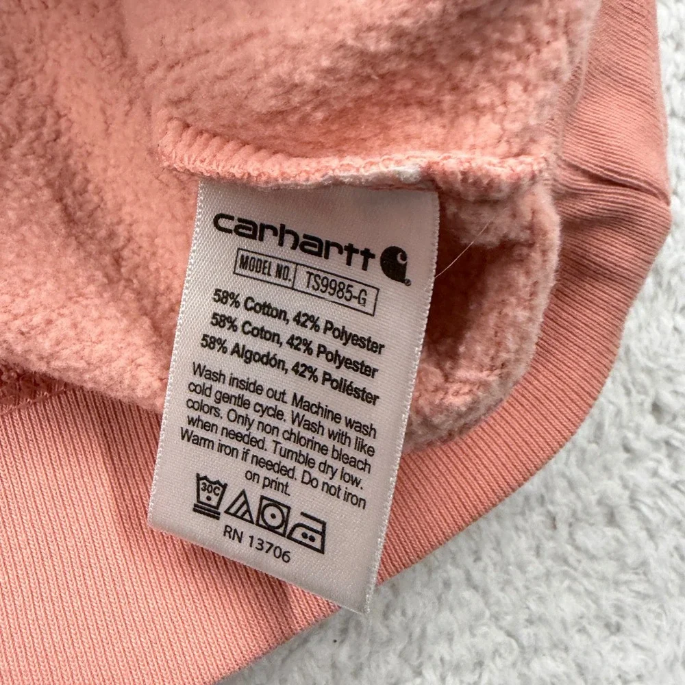 Carhartt Kids XL 14 Peach Pink Graphic Pullover Hoodie TS9985-G Sweatshirt